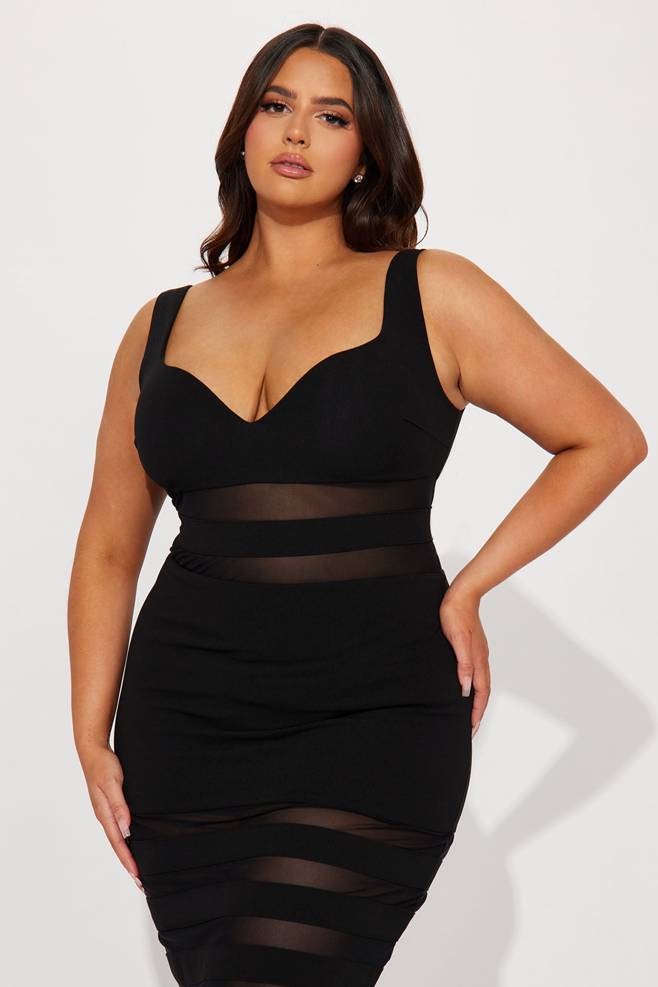 Noir Sunset Sweetheart Midi Dress - Black