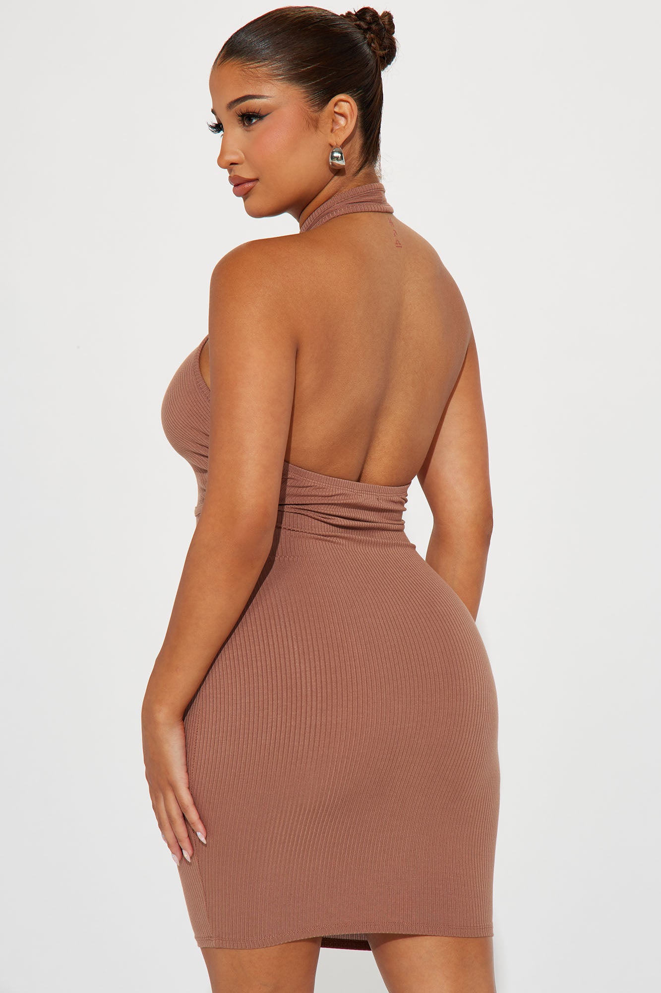 Hola Bonita Mini Dress - Brown