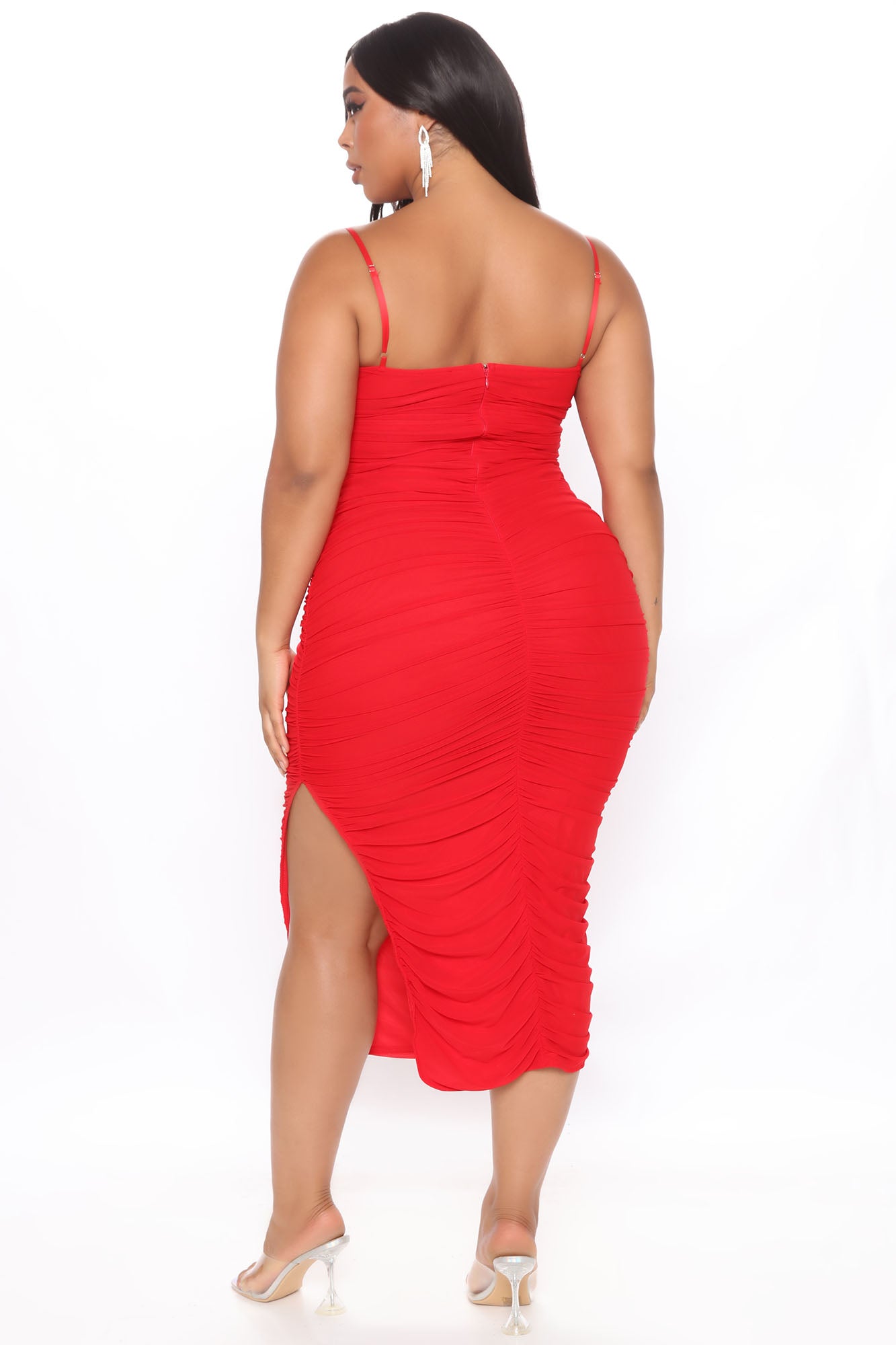 Feeling My Mesh Dress - Red