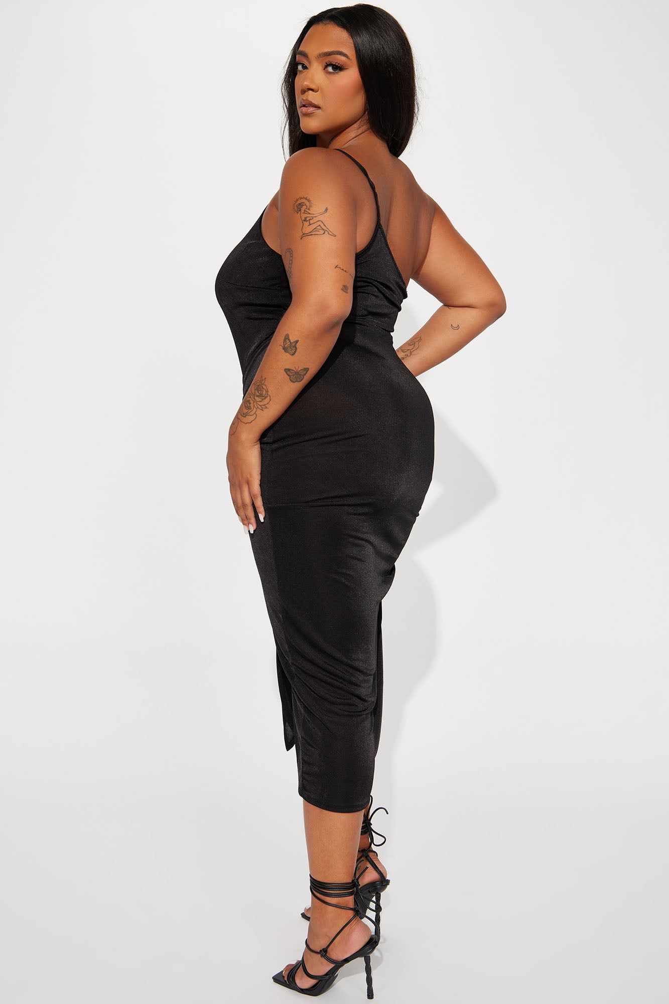 A Summer Catch Midi Dress - Black