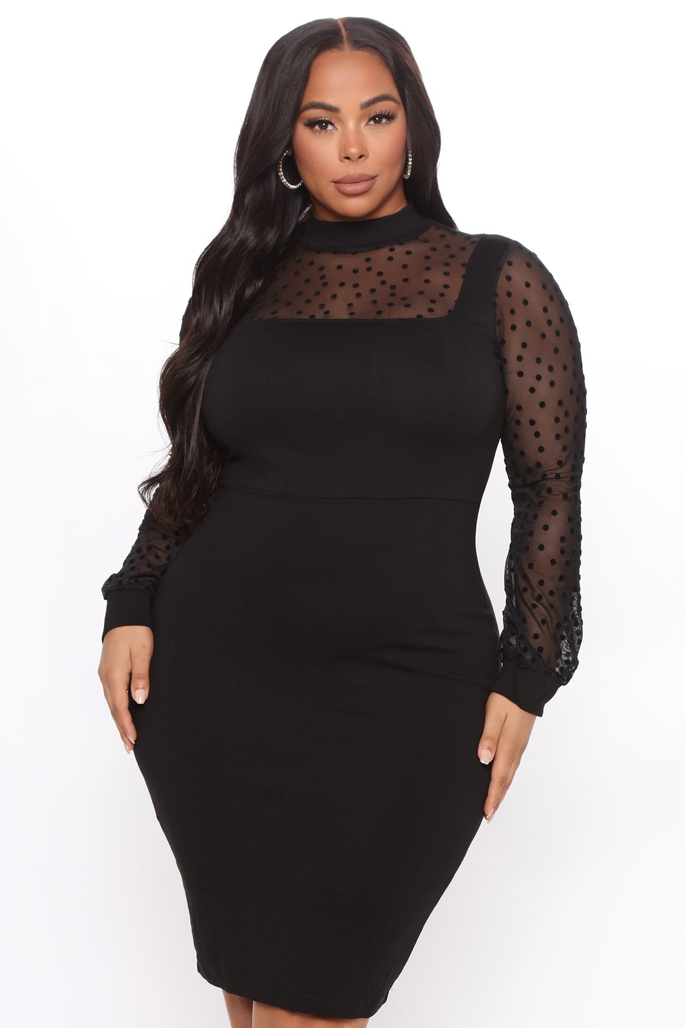 Come My Way Midi Dress - Black
