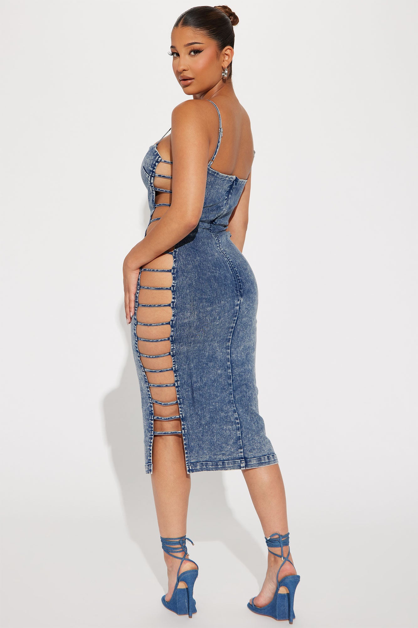 Britney Denim Midi Dress - Blue Wash