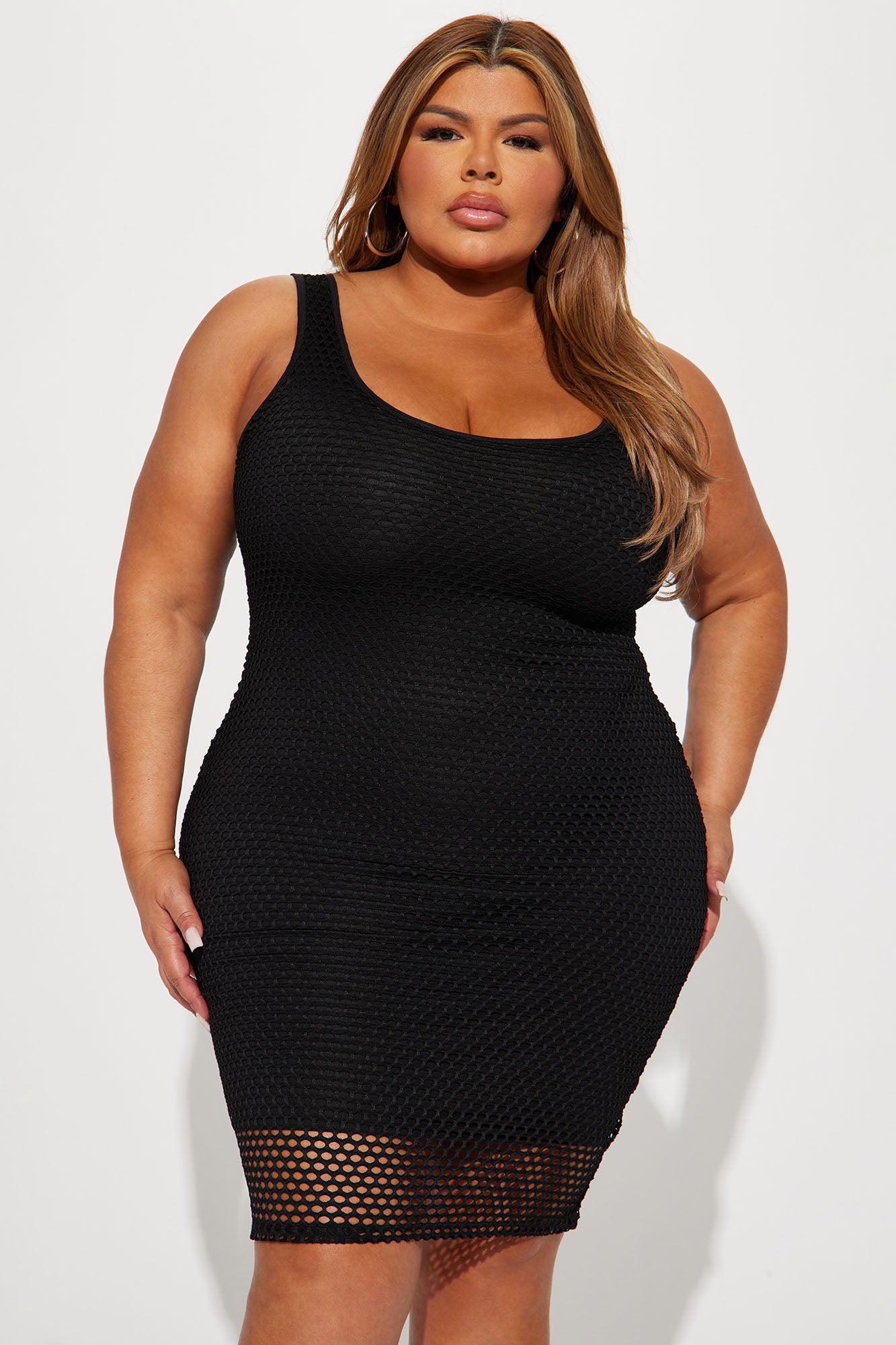 All Caught Up Midi Dress - Black