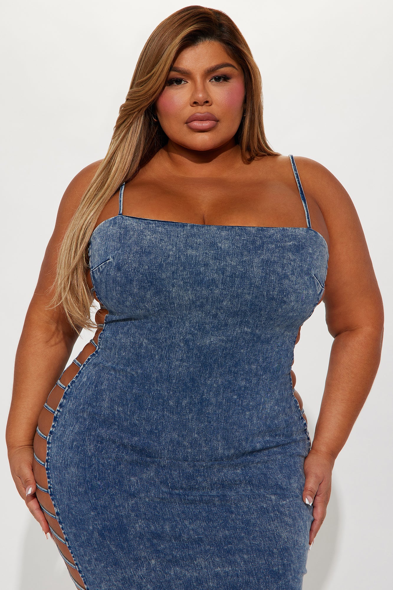 Britney Denim Midi Dress - Blue Wash