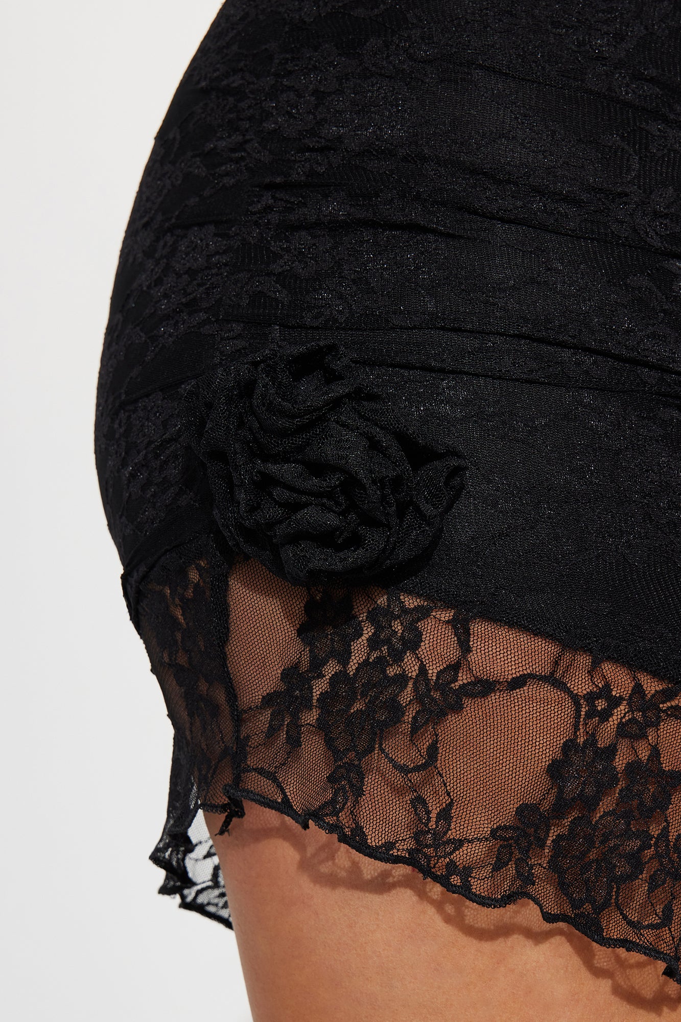 Celestine Lace Mini Dress - Black