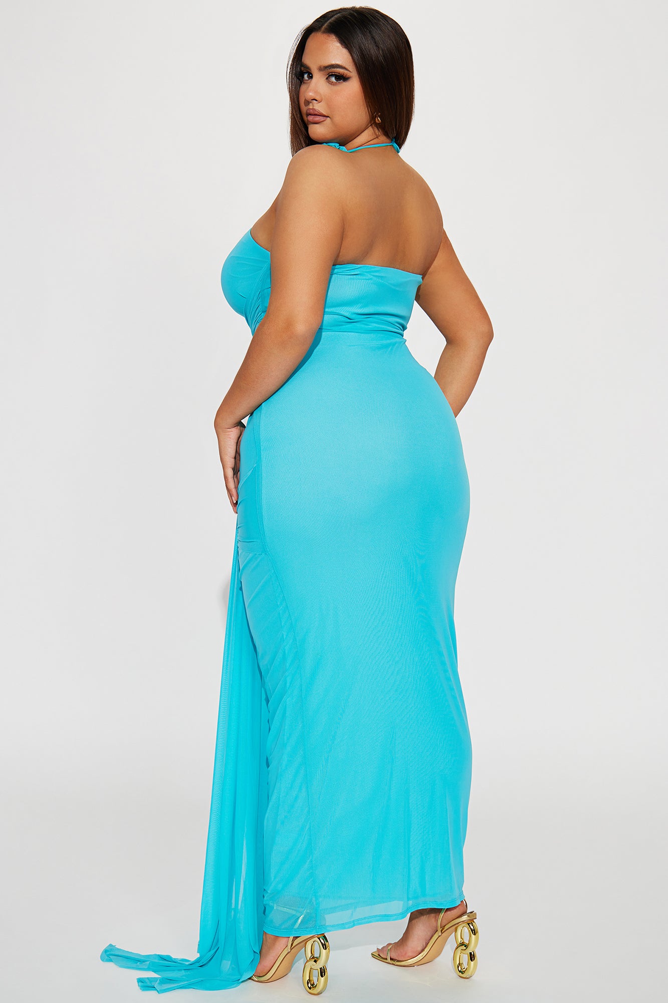 Delvina Rose Maxi Dress - Aqua