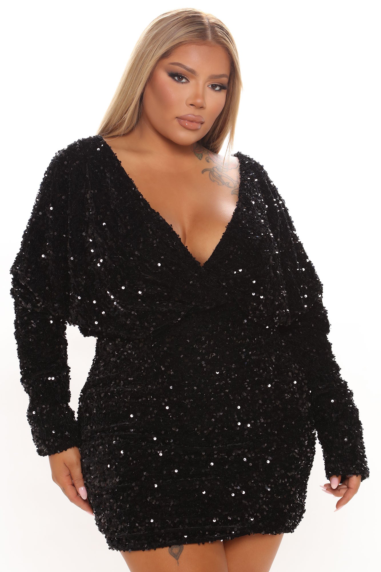 One And Only Sequin Mini Dress - Black