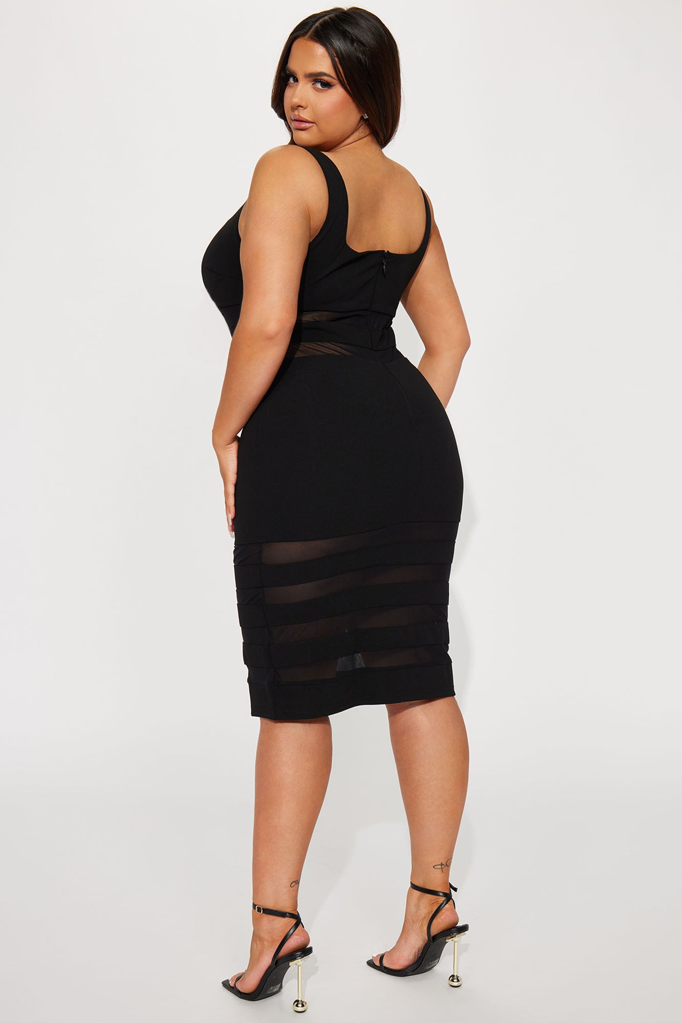 Noir Sunset Sweetheart Midi Dress - Black