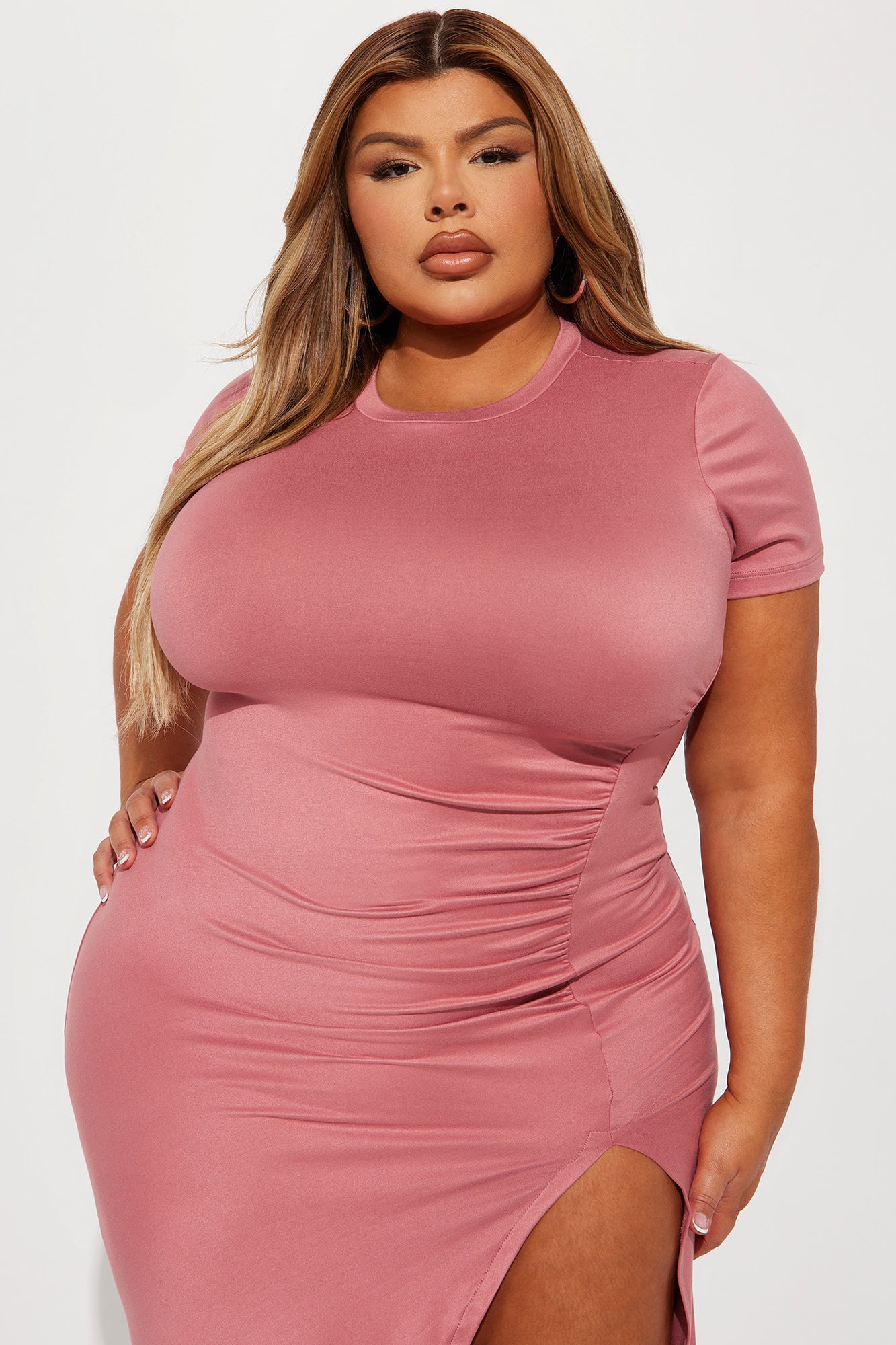 Simple Living Midi Dress - Rose