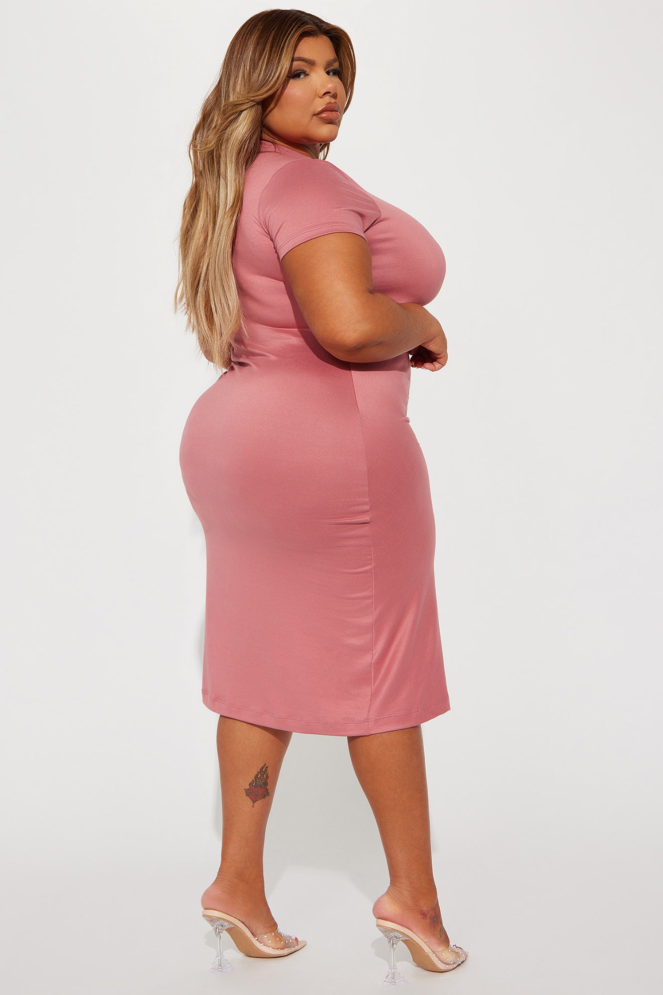 Simple Living Midi Dress - Rose