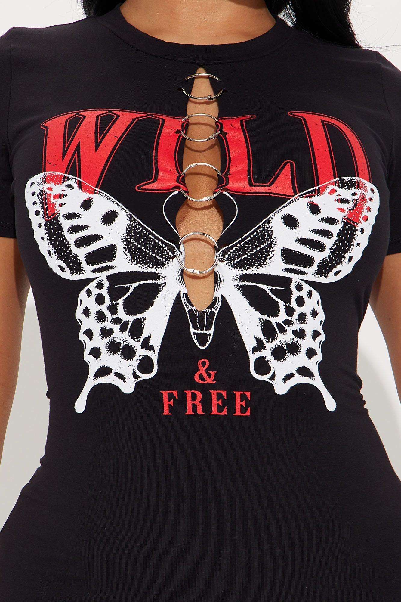 Wild And Free Short Sleeve Mini Dress - Black