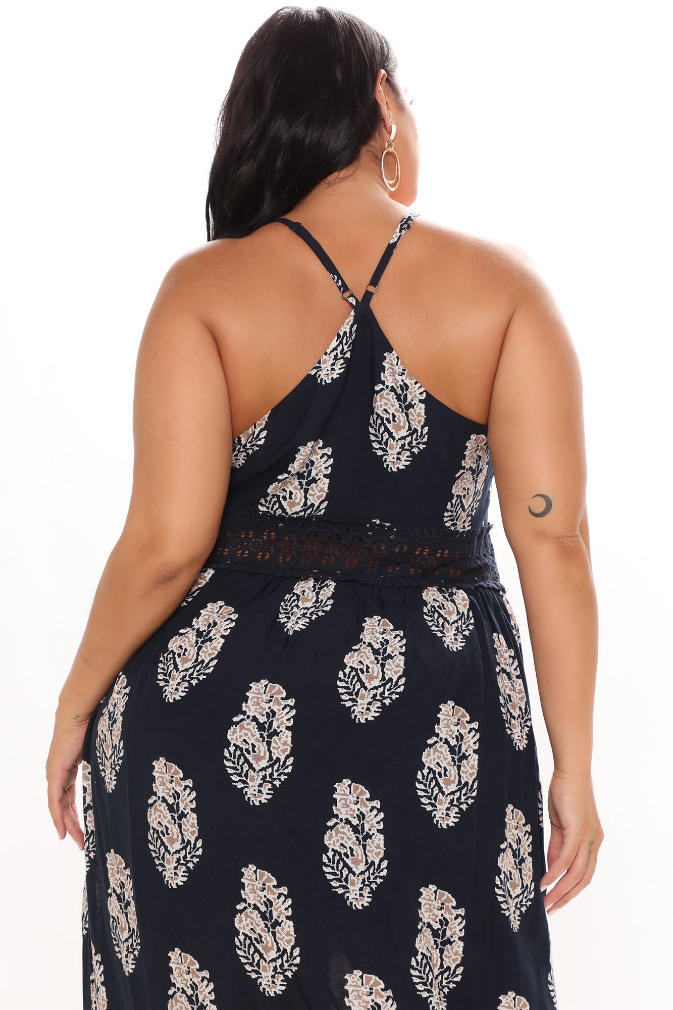 Holy Slit Dress - Navy/Taupe