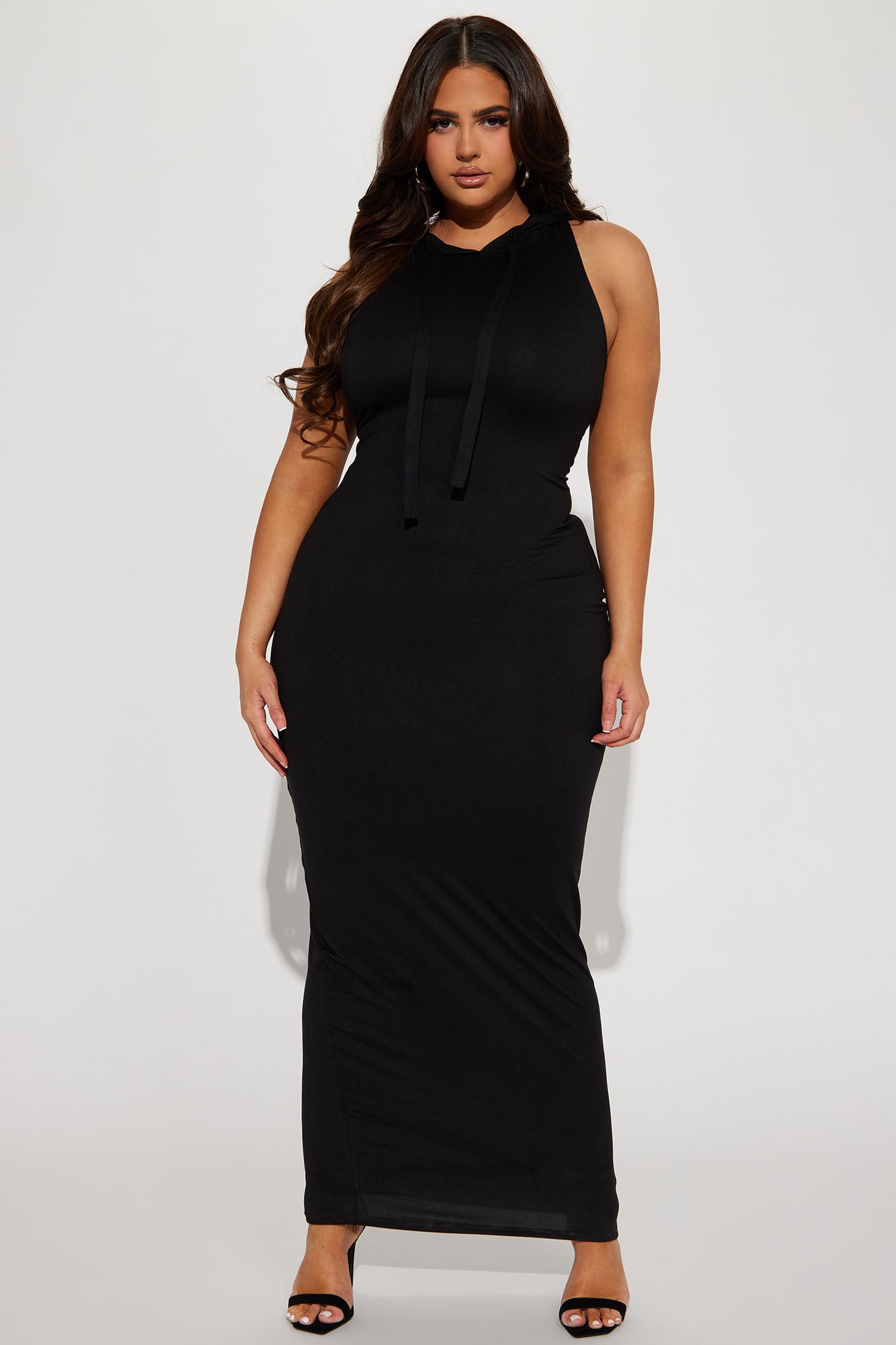 Rayna Hooded Maxi Dress - Black