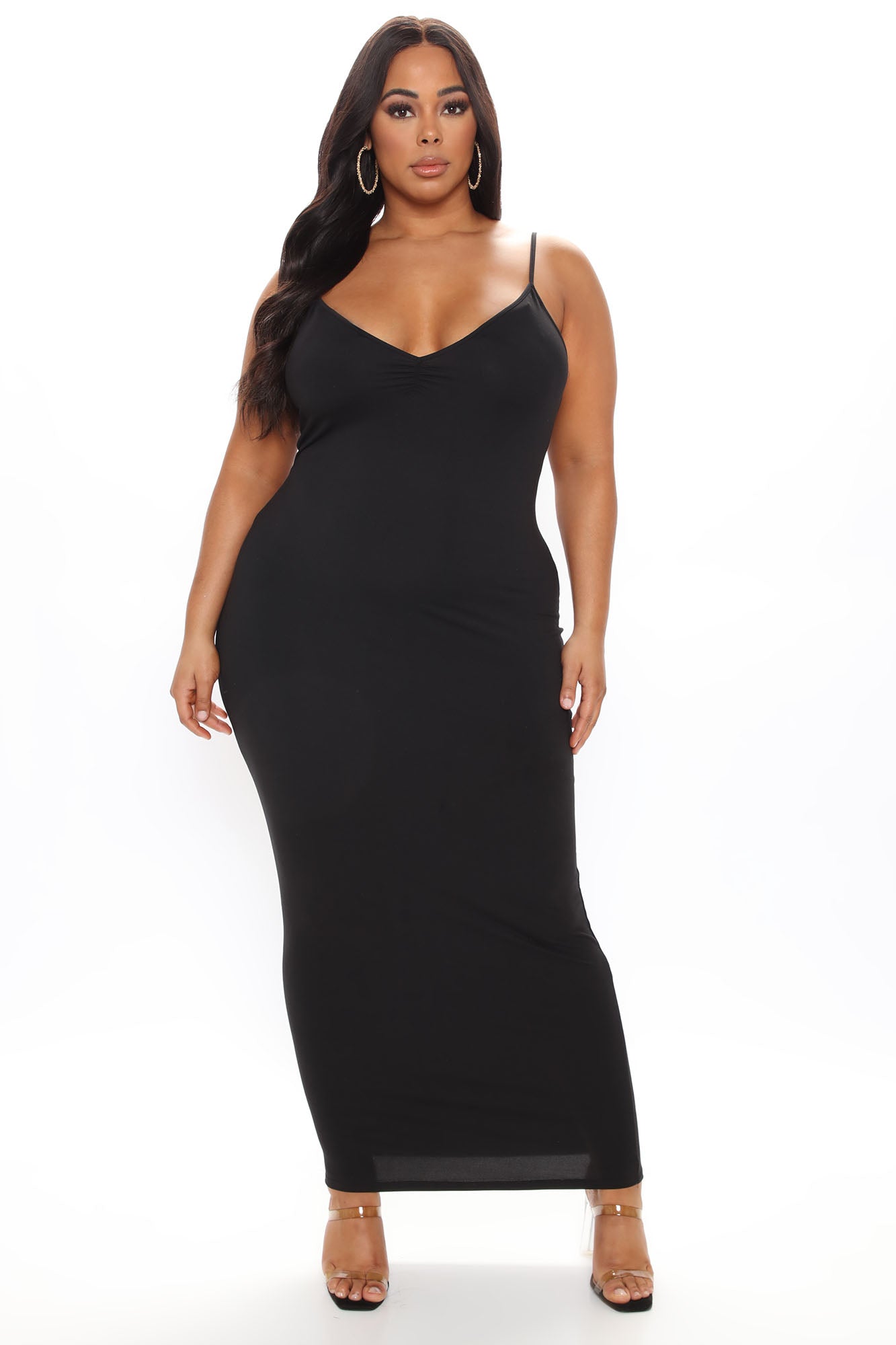 Feel Your Best Ruched Maxi Dress - Black