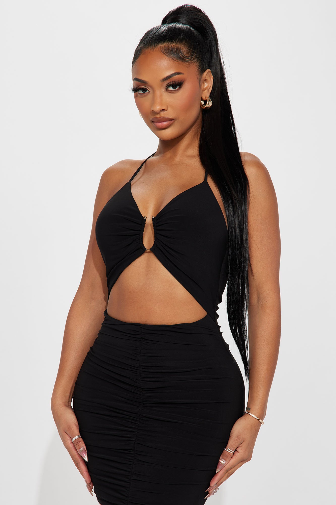 Heather Cut Out Mini Dress - Black