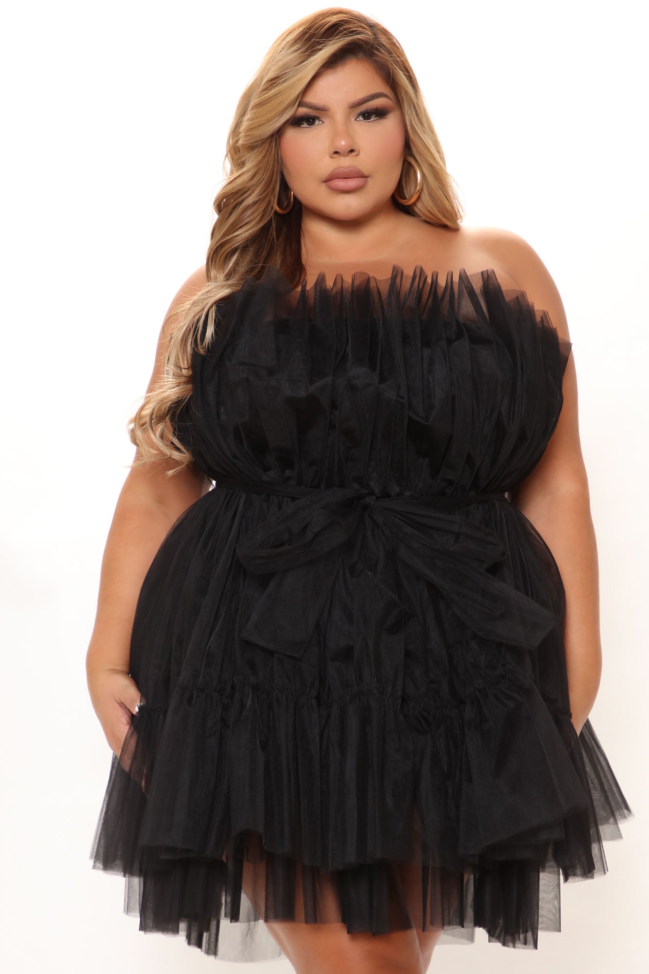 Exclusive Tulle Mini Dress - Black