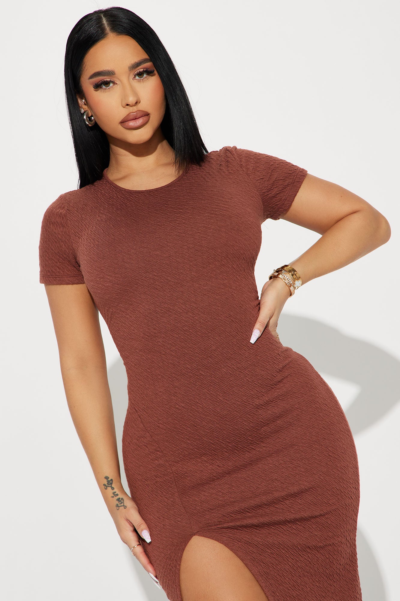 Quinn Midi Dress - Brown