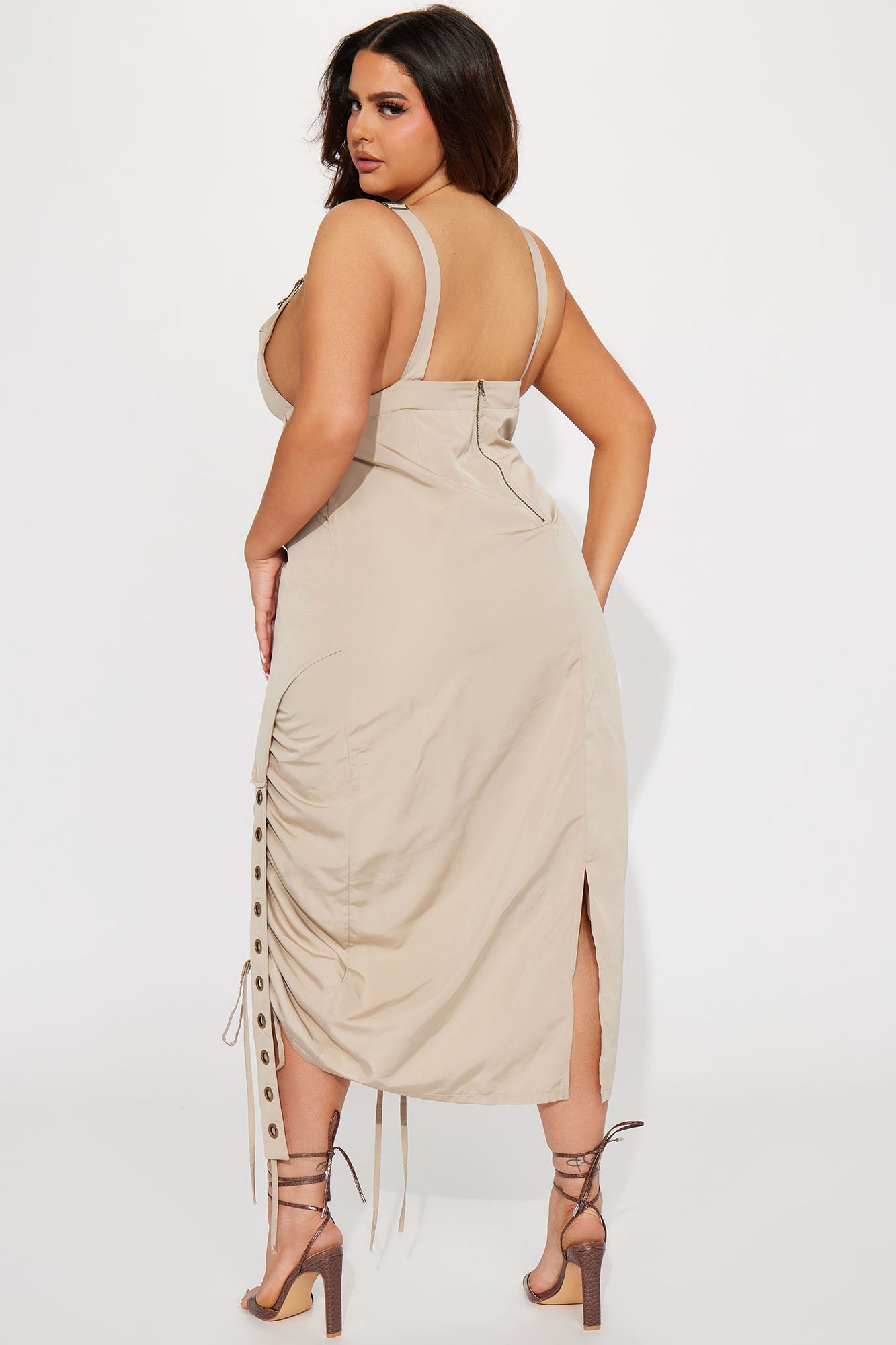 Marla Parachute Maxi Dress - Khaki